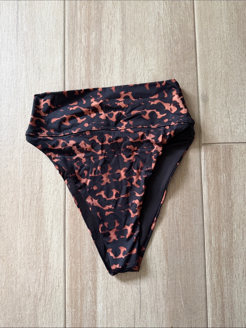 Beach Riot High-Waist Black & Rust Leopard Print Bikini Bottom